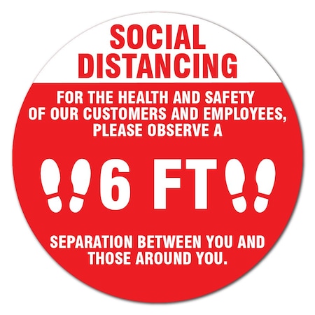 Social Distancing For Health And Safety Non-Slip Floor Graphic